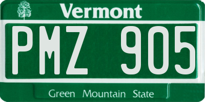 VT license plate PMZ905