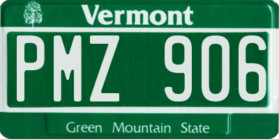 VT license plate PMZ906