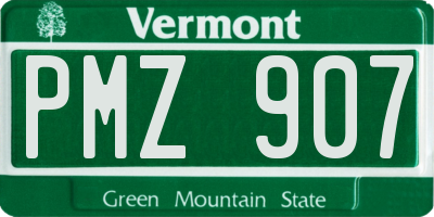 VT license plate PMZ907
