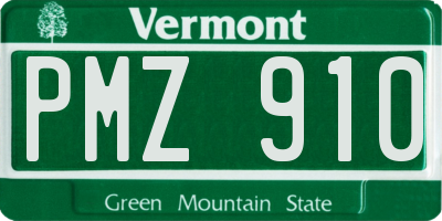 VT license plate PMZ910