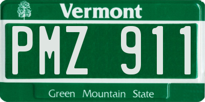 VT license plate PMZ911