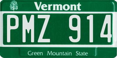 VT license plate PMZ914