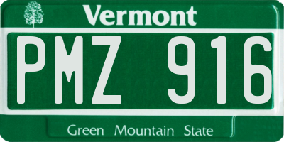 VT license plate PMZ916