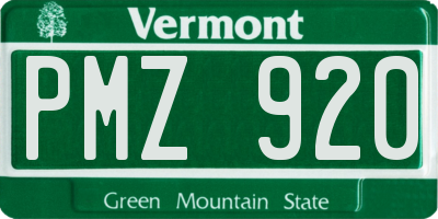 VT license plate PMZ920