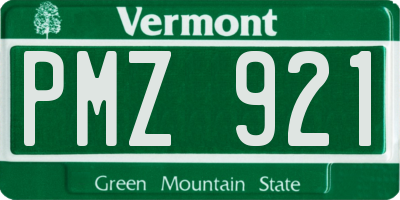 VT license plate PMZ921