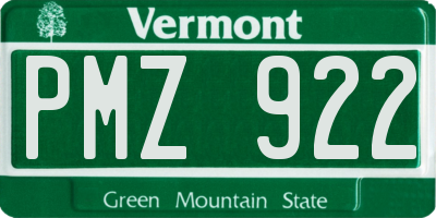 VT license plate PMZ922