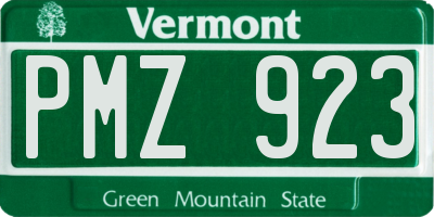 VT license plate PMZ923