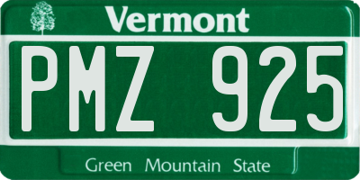 VT license plate PMZ925