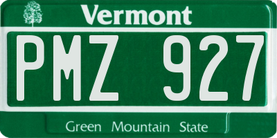 VT license plate PMZ927