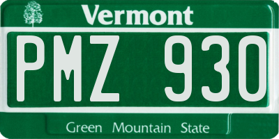 VT license plate PMZ930