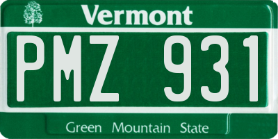 VT license plate PMZ931