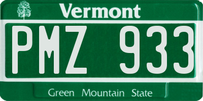 VT license plate PMZ933