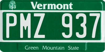 VT license plate PMZ937