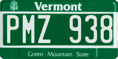 VT license plate PMZ938