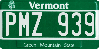 VT license plate PMZ939