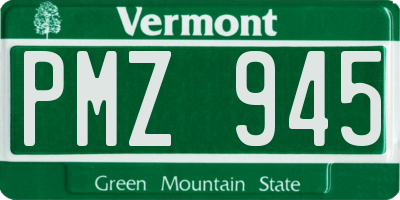 VT license plate PMZ945