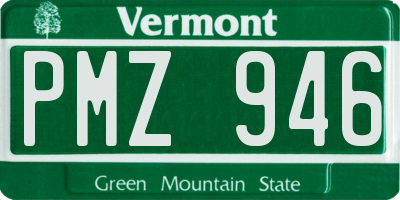 VT license plate PMZ946