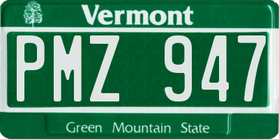 VT license plate PMZ947