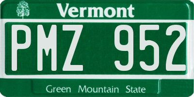 VT license plate PMZ952
