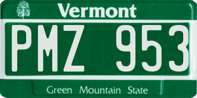 VT license plate PMZ953