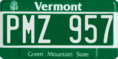VT license plate PMZ957