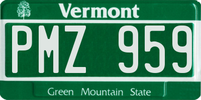 VT license plate PMZ959