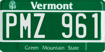 VT license plate PMZ961