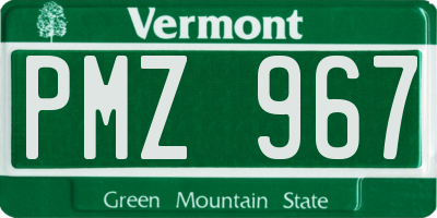 VT license plate PMZ967