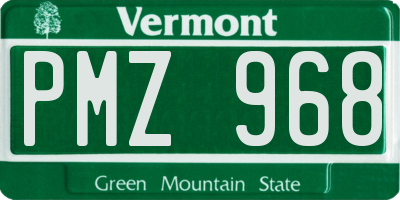 VT license plate PMZ968