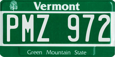 VT license plate PMZ972