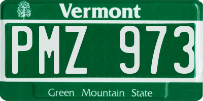 VT license plate PMZ973