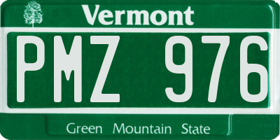 VT license plate PMZ976