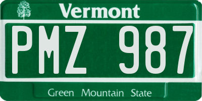 VT license plate PMZ987