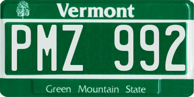 VT license plate PMZ992