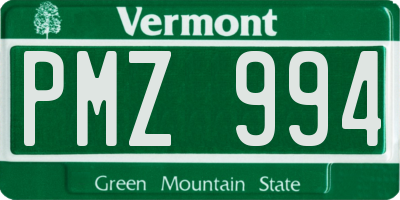 VT license plate PMZ994