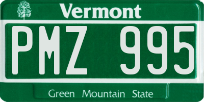 VT license plate PMZ995