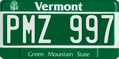 VT license plate PMZ997