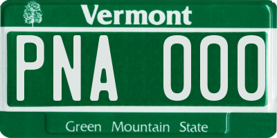 VT license plate PNA000