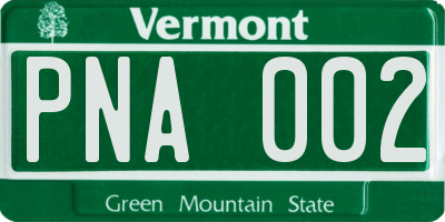 VT license plate PNA002
