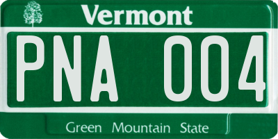 VT license plate PNA004