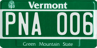 VT license plate PNA006