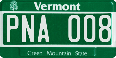 VT license plate PNA008