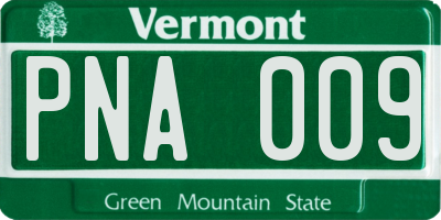 VT license plate PNA009