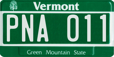 VT license plate PNA011