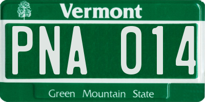 VT license plate PNA014