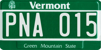 VT license plate PNA015