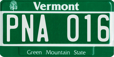 VT license plate PNA016