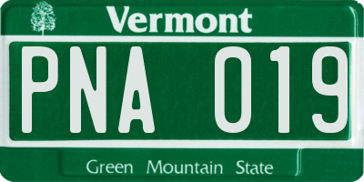 VT license plate PNA019