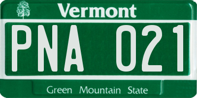 VT license plate PNA021
