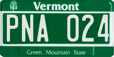VT license plate PNA024